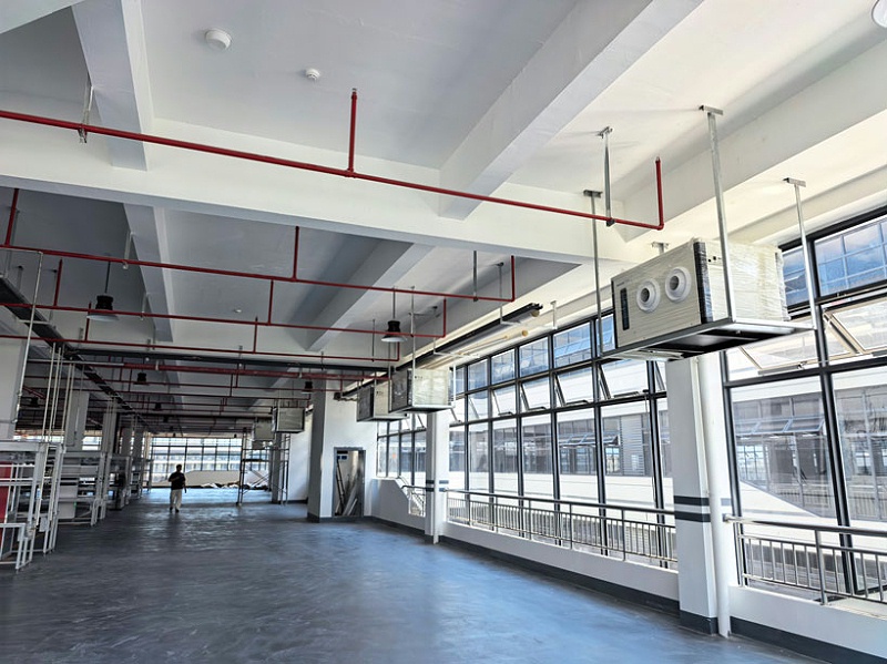 電動(dòng)工具生產(chǎn)車間制冷降溫，安裝蒸發(fā)冷省電空調(diào) - 臥式射流機(jī)型