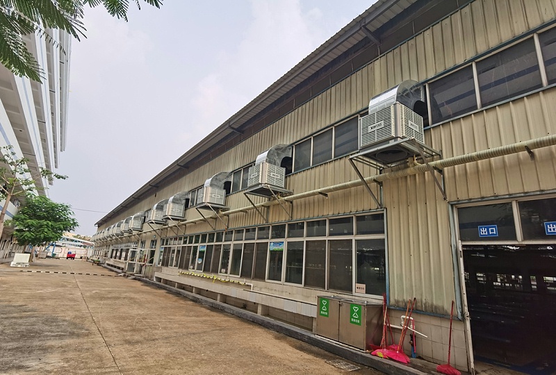 中學飯堂食堂降溫通風安裝星科環?？照{冷風機