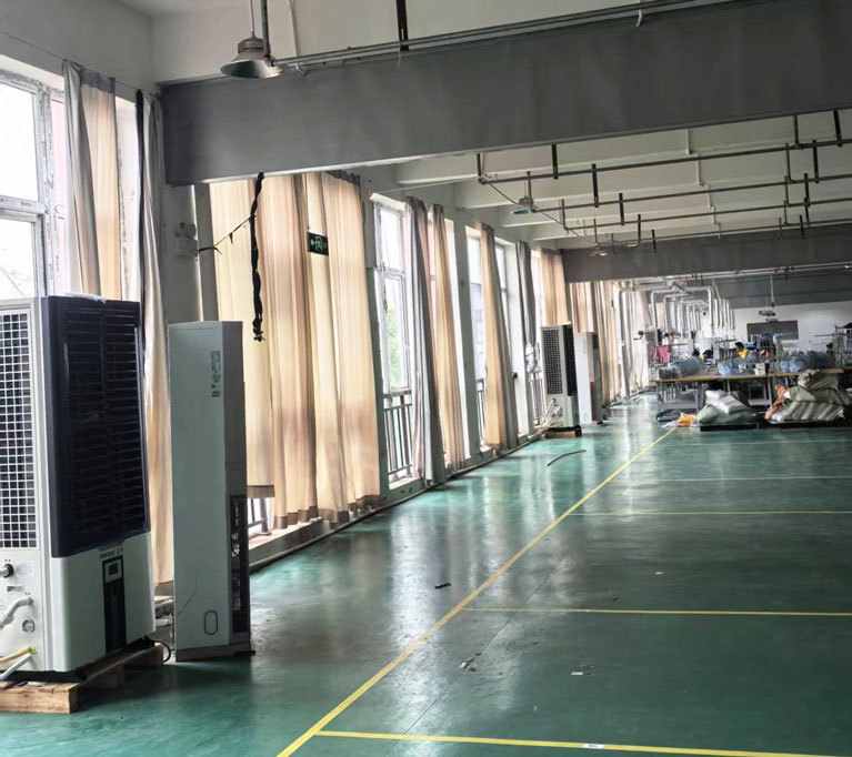 生產(chǎn)車間制冷降溫，安裝蒸發(fā)冷省電空調(diào)-立式軸流雙風(fēng)口柜機(jī)